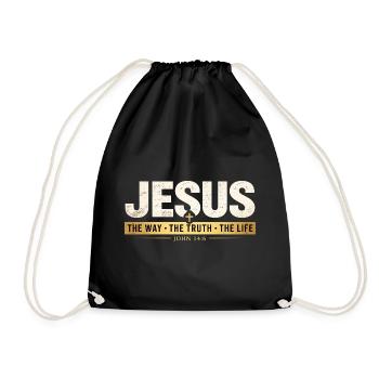 Verset biblique de Jésus, La voie de la vérité, la vie - Sac de sport léger - noir - Devant