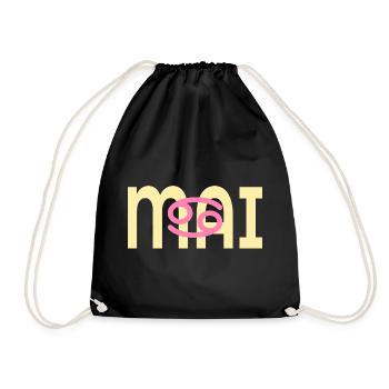 Anniversaire mai - Signe du zodiaque Cancer - Sac de sport léger - noir - Devant