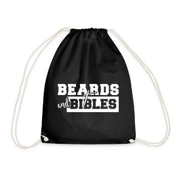 Beards and Bibles Cross Emblem - Drawstring Bag - black - Front