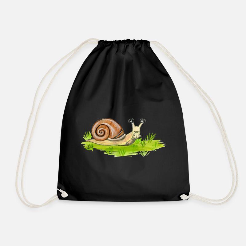 lustige Schnecke - Turnbeutel - Schwarz