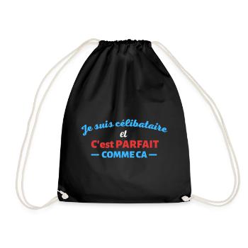 Je suis celibataire et c est parfait comme ca - Sac de sport léger - noir - Devant
