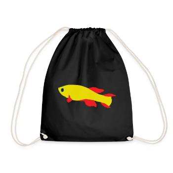 Killifish Red and Yellow - Drawstring Bag - black - Front