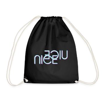 Nice lettering - Drawstring Bag - black - Front