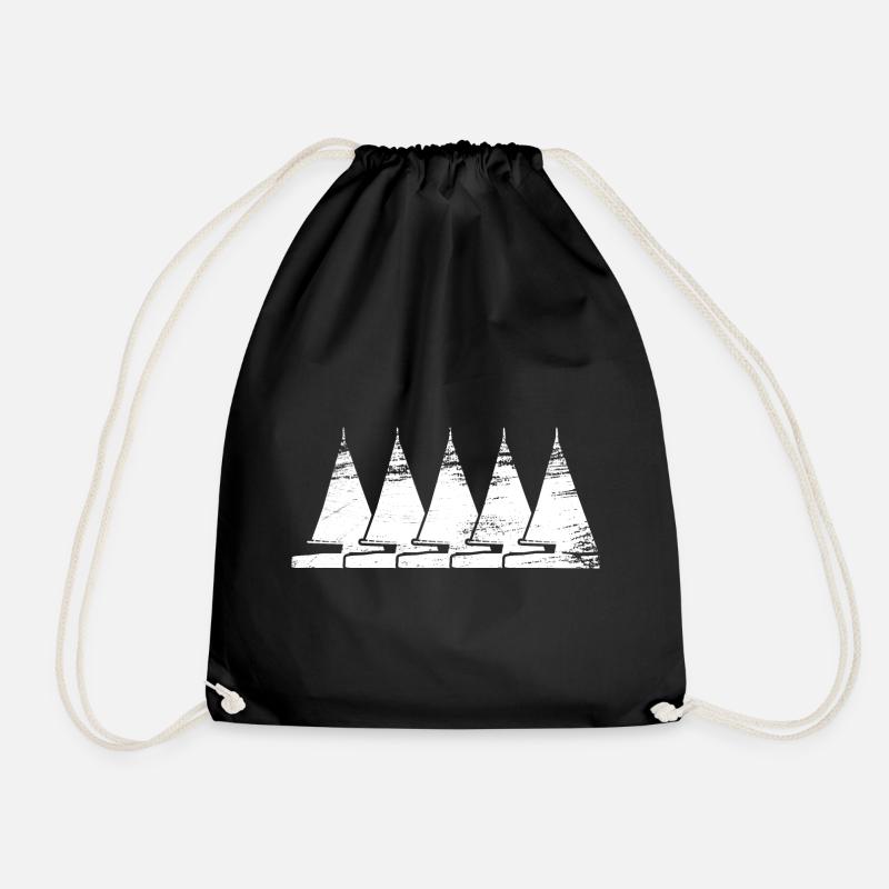 Segelschiff Zeichnung - Turnbeutel - Schwarz