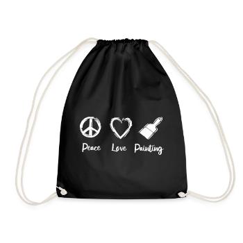 Peace Love Painting - Turnbeutel - Schwarz - Vorne