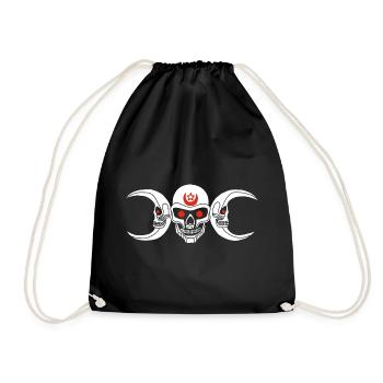 Crâne lunatique blanc - Sac de sport léger - noir - Devant