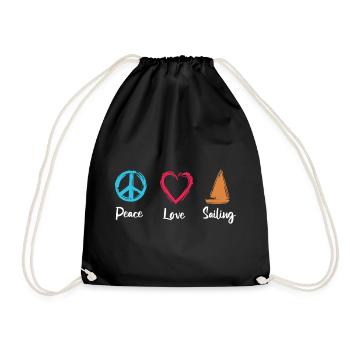Paix, Amour, Voile - Sac de sport léger - noir - Devant