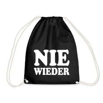 Nie wieder - Turnbeutel - Schwarz - Vorne