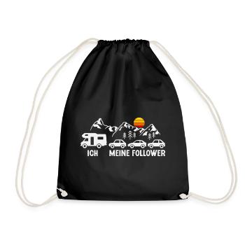Camping Meine Follower Wohnmobil Camper - Turnbeutel - Schwarz - Vorne