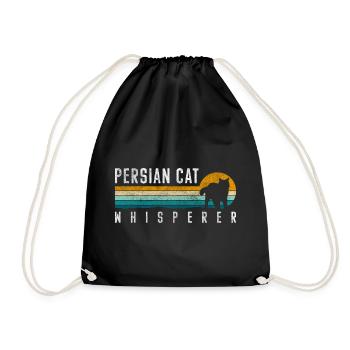 Katze Stubentiger Fell Frauchen - Turnbeutel - Schwarz - Vorne