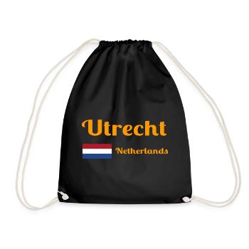 Utrecht, Netherlands- Stylish prints - Drawstring Bag - black - Front