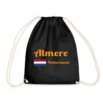 Almere Netherlands- Stylish prints - Drawstring Bag - black - Front