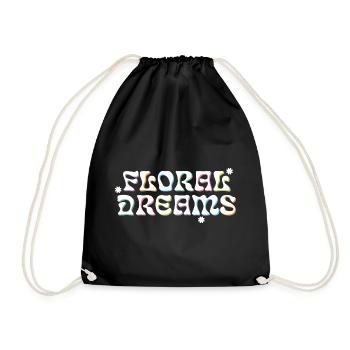 Floral Dreams Retro Style - Drawstring Bag - black - Front