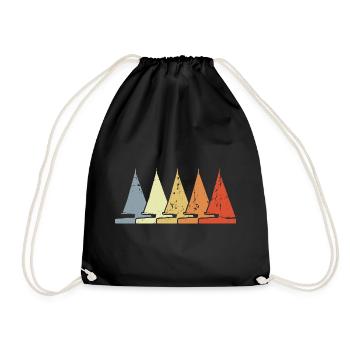 Sailboat Sketch - Drawstring Bag - black - Front