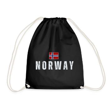 Norwegische Flagge, norwegischer Patriot - Turnbeutel - Schwarz - Vorne