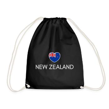Cœur avec drapeau néo-zélandais - Sac de sport léger - noir - Devant