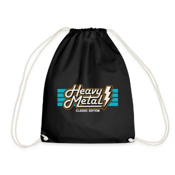 Insigne rétro Heavy Metal avec éclairs - Sac de sport léger - noir - Devant