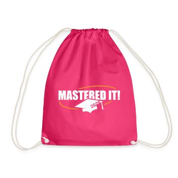 Master 2026 Abschluss Promotion Sponsion - Turnbeutel - Fuchsia - Vorne