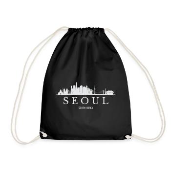 Seoul Skyline, Seoul, Südkorea - Turnbeutel - Schwarz - Vorne