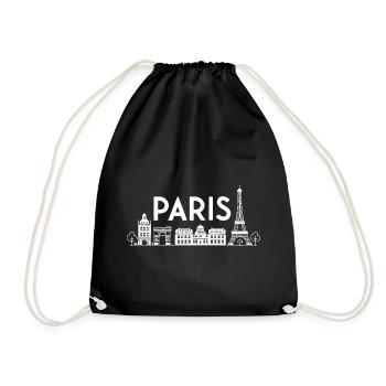 Paris City of Light Silhouette - Drawstring Bag - black - Front
