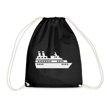 Cruise Ship Silhouette Cruise Ship - Drawstring Bag - black - Front
