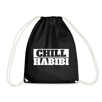 Chill Habibi Funny Arab Friend Design Meaning Chil - Drawstring Bag - black - Front