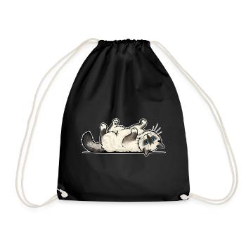 Chat Gris Tigré en Maraude Portrait Chasseur - Sac de sport léger - noir - Devant