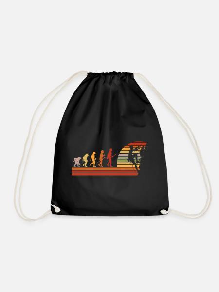 Evolution des Kletterns Retro Design - Turnbeutel - Schwarz