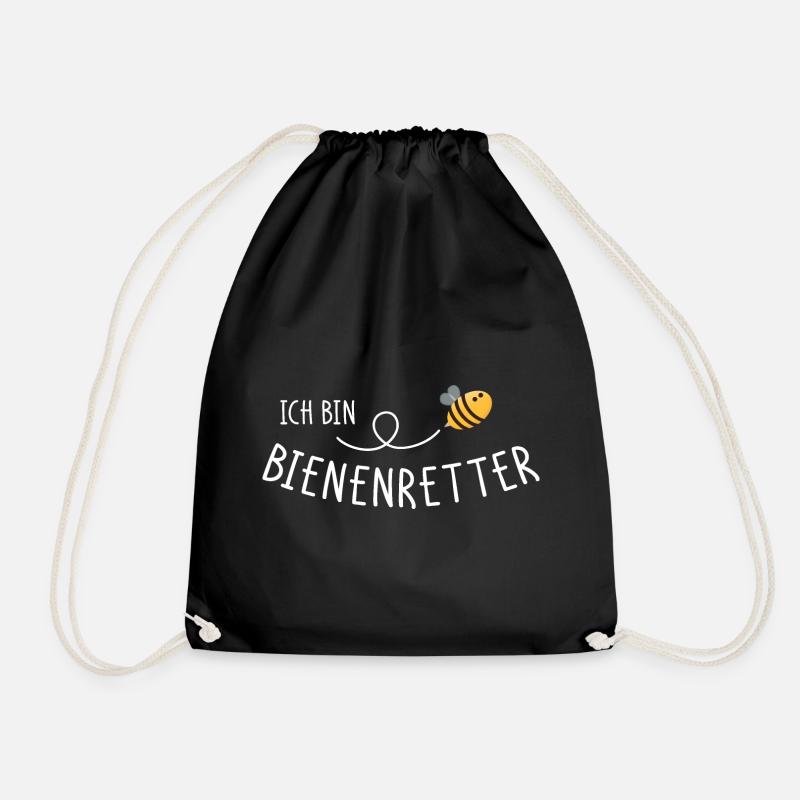 Ich bin Bienenretter - Turnbeutel - Schwarz