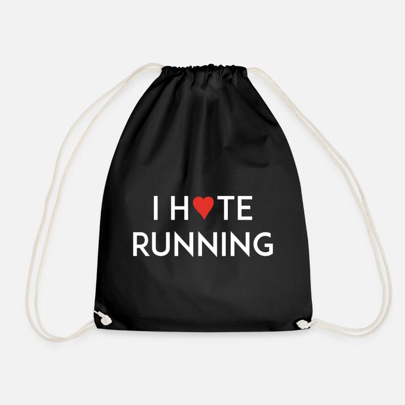 I Love/Hate Running - Drawstring Bag - black