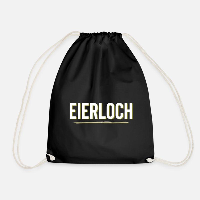 Eierloch Funshirt - Turnbeutel - Schwarz