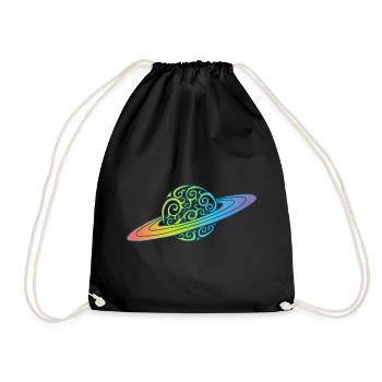 Planet Regenbogen - Turnbeutel - Schwarz - Vorne