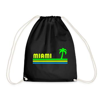 Miami (trois bars, palmier) - Sac de sport léger - noir - Devant