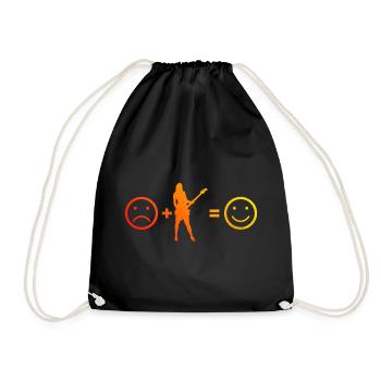 Ladies Egitarre Guitar acoustic guitar - Drawstring Bag - black - Front