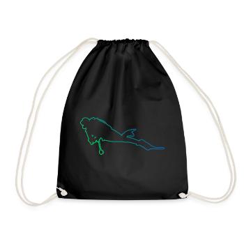 Free Dive Women Diving Scuba Diving Diving - Drawstring Bag - black - Front