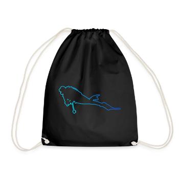 Free Dive Scuba Tauchen Diving Tauchen - Turnbeutel - Schwarz - Vorne