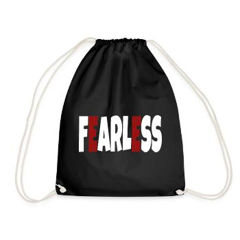 Fearless - simple text - Drawstring Bag - black - Front