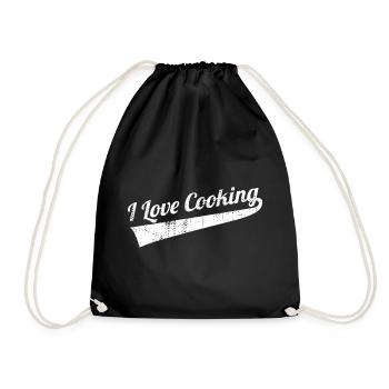 I love to cook - Drawstring Bag - black - Front