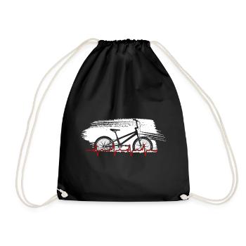 Bike Heartbeat Line Art - Drawstring Bag - black - Front