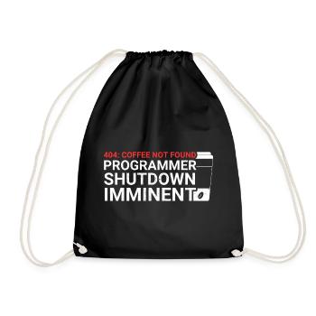 Programmers generate code from coffee - Drawstring Bag - black - Front