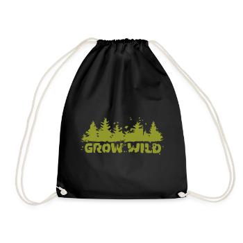 grow wild Natur und Waldfreunde - Turnbeutel - Schwarz - Vorne