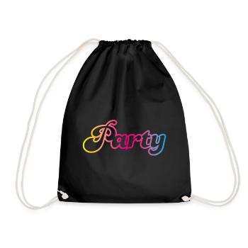 Party Flourishes Celebrate Colorful Rainbow Silhouette Fun - Drawstring Bag - black - Front