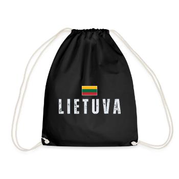 Flag of Lithuania, Lithuanian patriot - Drawstring Bag - black - Front