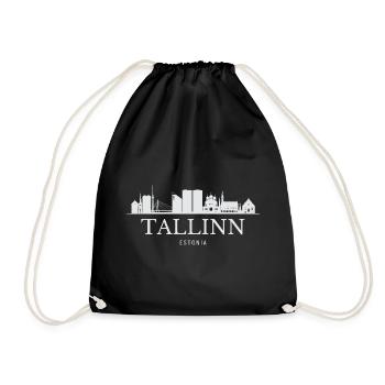 Tallinn Skyline, Tallinn Estonia - Drawstring Bag - black - Front