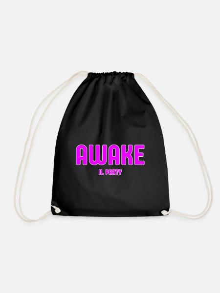 Awake Party Neon Pink - Turnbeutel - Schwarz