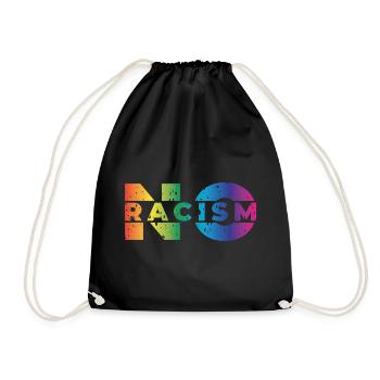 no racism - Drawstring Bag - black - Front