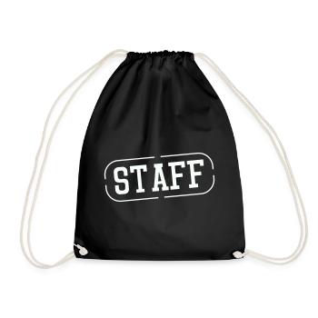 Staff Stamp Vintage Imprint - Drawstring Bag - black - Front