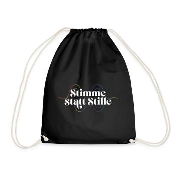 Stimme Statt Stille Shirt Für Aktivisten Toleranz - Turnbeutel - Schwarz - Vorne