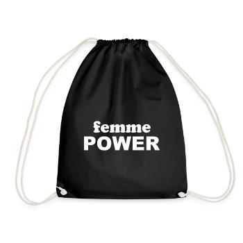 femme Power - Woman - Women - Women's Power - Women - Drawstring Bag - black - Front