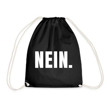 NEIN. | Klares Statement in Typografie - Turnbeutel - Schwarz - Vorne